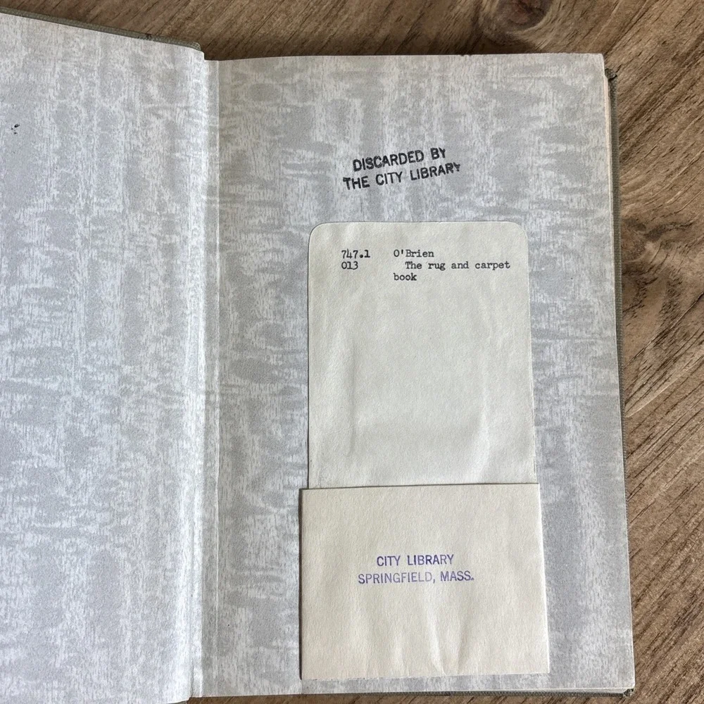 The Rug and Carpet‎ Book  by Mildred Jackson O'Brien  HB  1946. First Printing